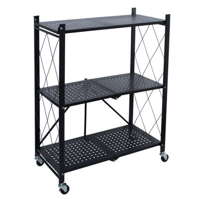 Liyah 27.95'' W Metal Shelving Unit with Wheels