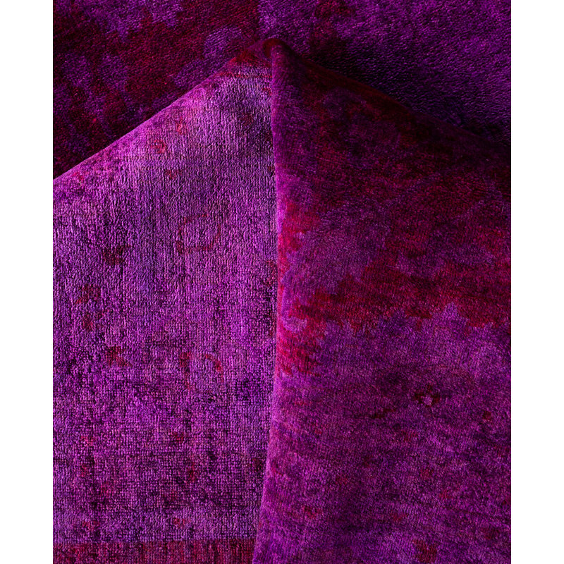 Overdyed Hand-Knotted Wool Modern-Contemporary Purple Area Rug 9' 1" x 11' 10"