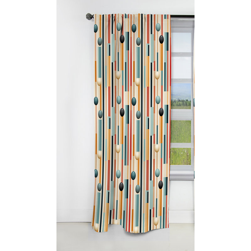 Rideau occultant rayé à motif pastel Midcentury Stripes II - 1 panneaux, L 52 po x L 90 po