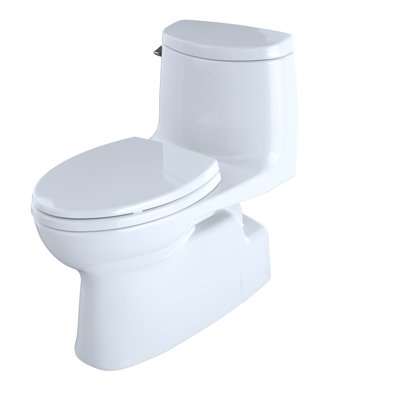 TOTO® Carlyle® II One-Piece Elongated 1.28 GPF Universal Height Skirted Toilet with CEFIONTECT, Cotton White