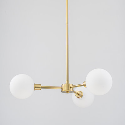 Orrhaen 3-Light Modern Sputnik Sphere Glass Bubble Chandelier