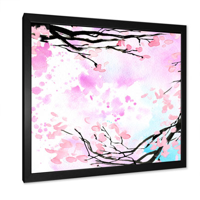 Branche de cerisier rose