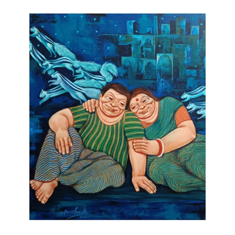 Nuit étoilée étoilée | Acrylique sur toile | Apuri Karati