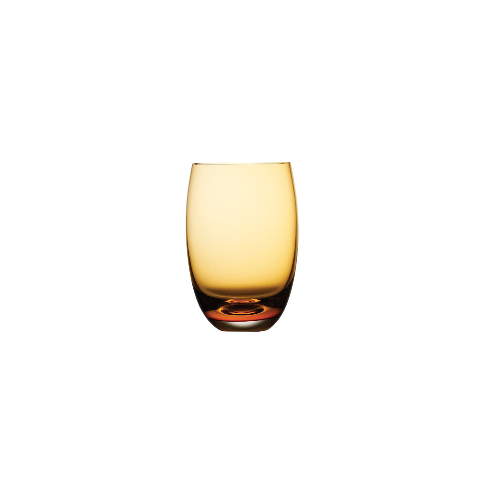 Colored O 13.5oz. Handmade Crystal Drinking Glass Set, Orange