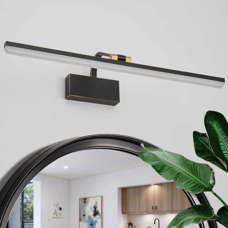 LED Flush Mounted Sconce, Matte Black/Gold