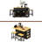 48Inch Large Kitchen Island With 2 Bar Stools, Power Outlet, Door Internal Storage Rack, Kitchen Storage Cart On 5 Wheels With Drop Leaf, 5 Open Side Racks, 2 Drawers-1549394090