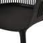Chaises d'extérieur Dahlia. En polypropylène noir. Dimensions : 84 cm (H) x 57 cm (L) x 55 cm (P). Style minimaliste et confort.