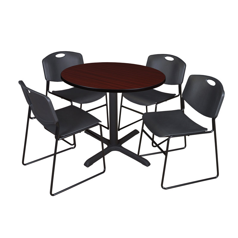 Neyland Cain Dining Table, Noir, H 29 po x l 36 po x P 36 po, Acajou
