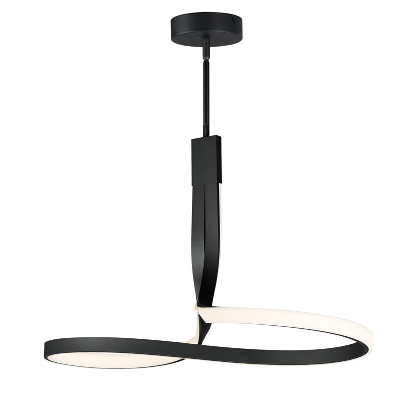 Luminaire suspendu à DEL 1 lumière noir mat Aliaya