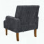 Fauteuil d'appoint en velours côtelé large Wale - Pieds en bois massif de 9 po - Gris foncé-845677415