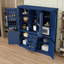 Armoire de cuisine autoportante avec portes magnétiques, tablettes réglables et amplement de rangement-843900004