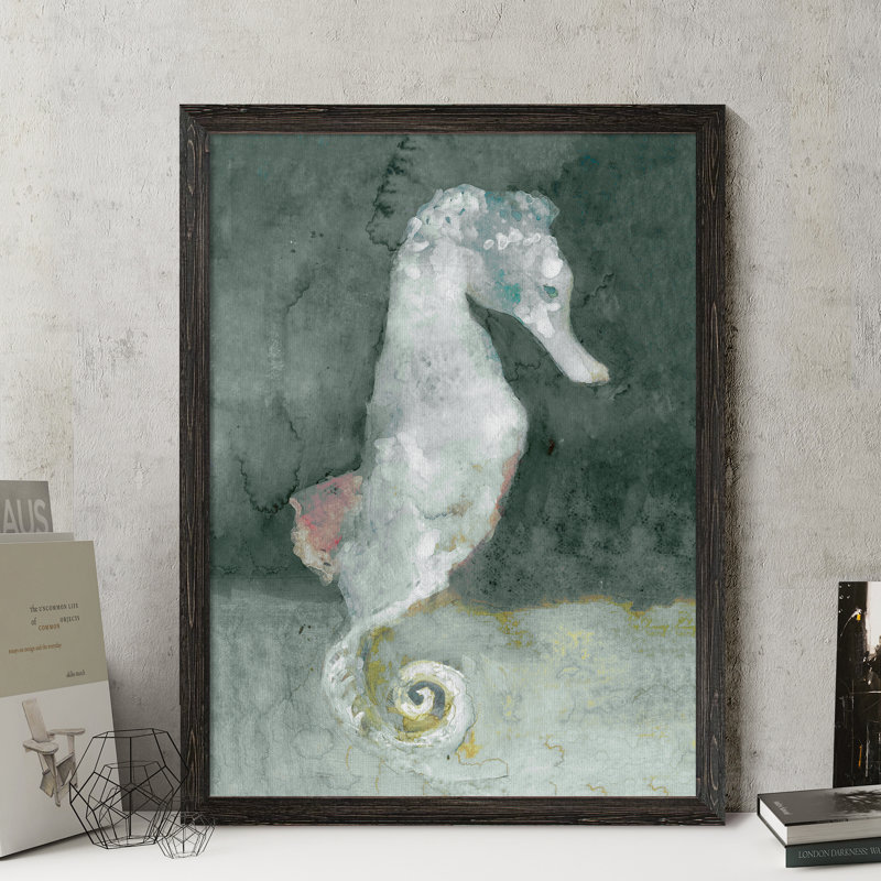 Aquatic ii, reproduction d’art encadrée, H 32 po x l 44 po x P 1,3 po, Toile avec encadrement ébène