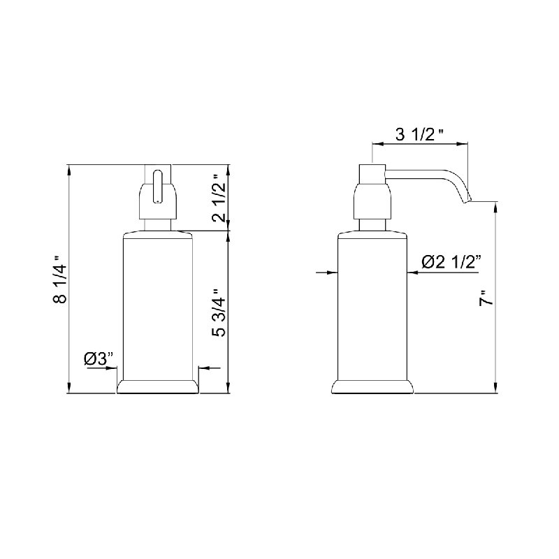 Holborn Freestanding Soap Dispenser, Polished Chrome