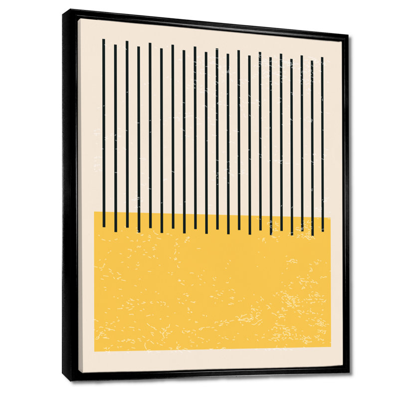 " Minimal Geometric Compostions Of Elementary Forms XIV ", Floater Framed Print, 20" H x 12" W, Black