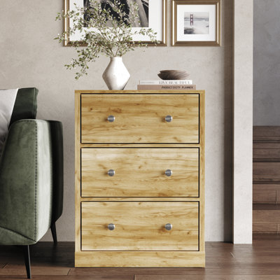 Armoire 3 tiroirs en chêne clair