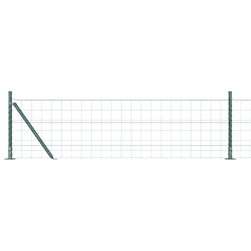 Galvanised Steel Border Fencing, Green, 40 x 1000 x 0.2 cm