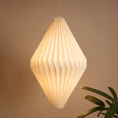 39 cm H Oval Pendant Shade in White