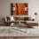 Art mural sur toile brun