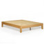 Structure de lit en bois massif avec support à lattes, aucun ressort requis, assemblage facile, pieds centraux robustes-847600653-847600642