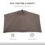 Parasol de balcon extérieur demi-rond 9 pi avec 5 baleines