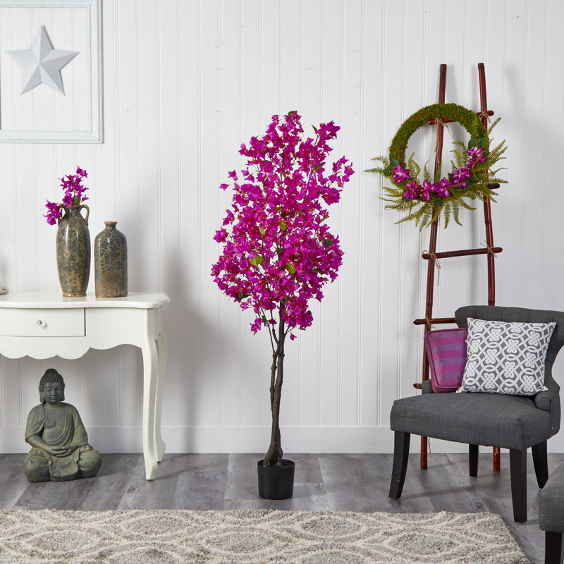 72" Tall Purple Bougainvillea Faux Potted Plant