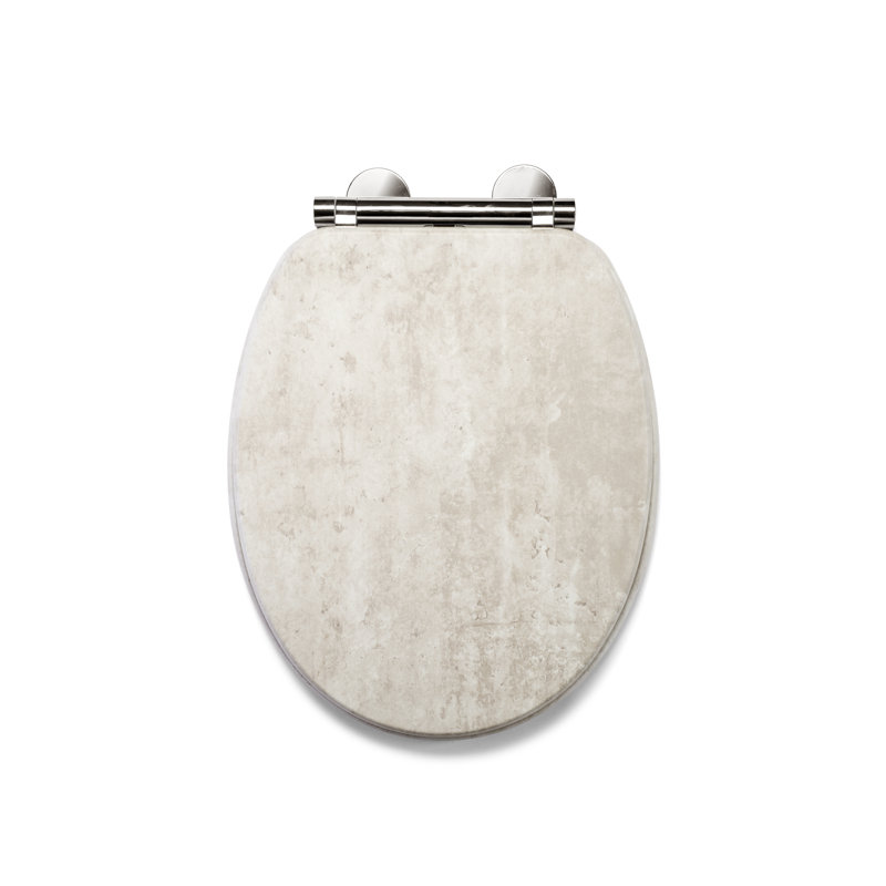 Croydex Soft Close Wooden Toilet Seat - Quick Release for Easy Cleaning and Adjustable Hinges with Top and Bottom Fixings, Antibacterial Seat Surface
