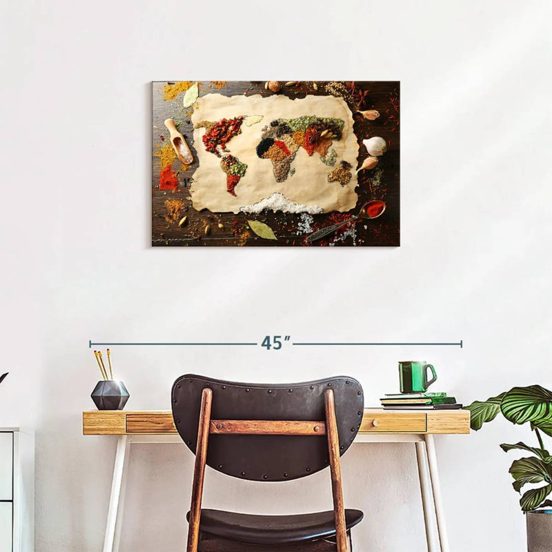 Impression «World Map», impression sur toile, H 30 po x l 20 po x P 1,25 po