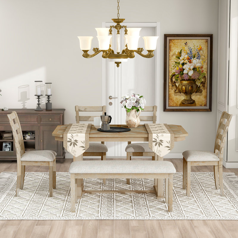 Sarinity 6 - Person Dining Set, Natural Wood Wash