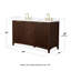 Palmilla 60" Freestanding Double Bathroom Vanity with Quartz Top-873045370-873045372