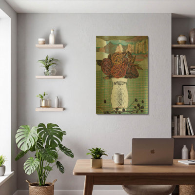 'Romance Bouquet' By Candra Boggs Gold Metal Wall Art, 24" x 36"