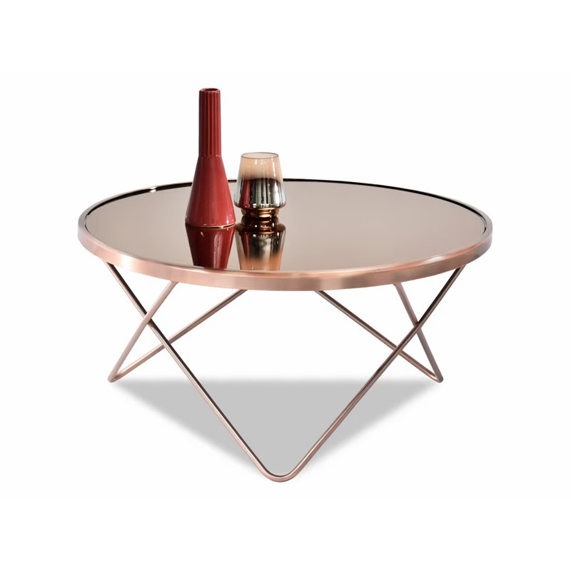 Ailynn Abstract Coffee Table, Copper, Copper