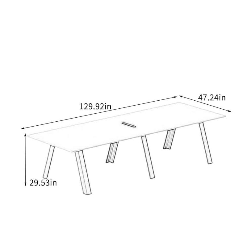 Table de conférence moderne et compacte, H 29,53 po x L 129,92 po x l 47,24 po