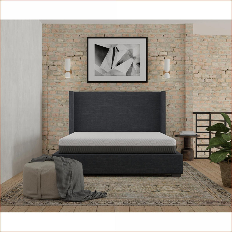 Mattresses, 10” Twin Medium Firm Memory Foam Mattress with Phase Change Cooling &amp; I-Gel | White+Gray, Foam, Twin