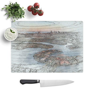 Tempered Glass Australia's Coast Chopping Board