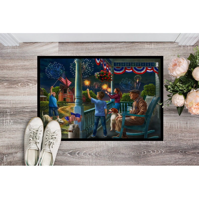 Iyed Non-Slip Doormat, 4Th Of July At Grandpa's USA