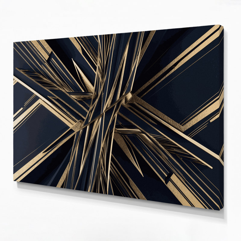 «Geometric Abstraction 46», art mural sur toile grise, H 12 po x l 18 po
