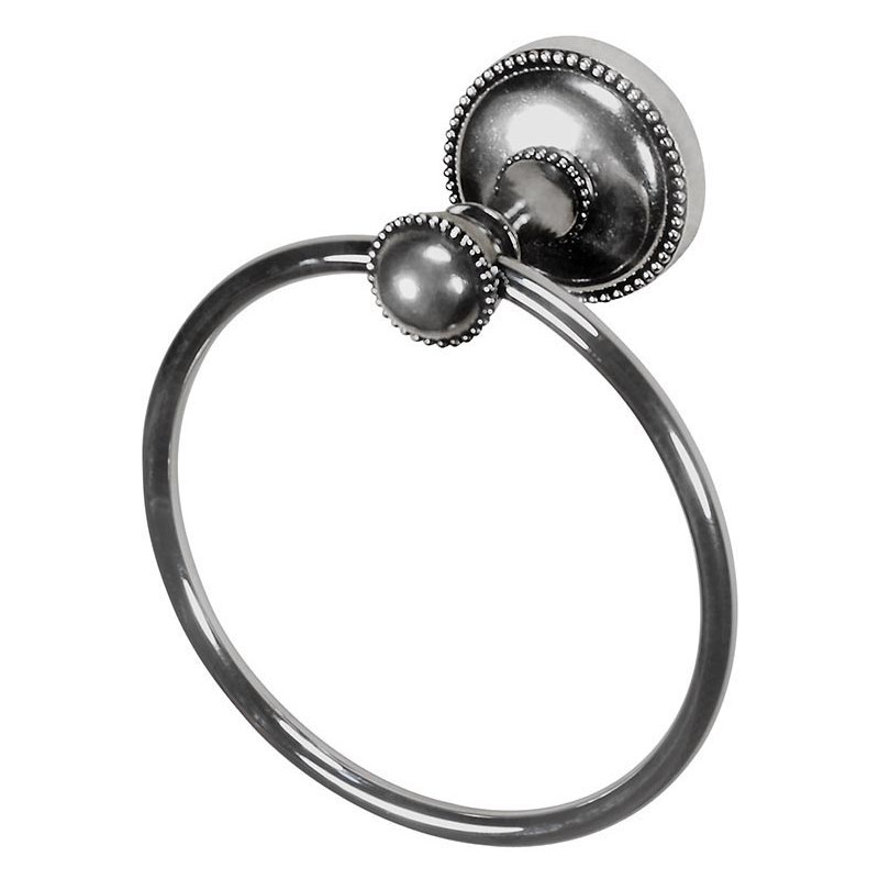 Sanzio Towel Ring, Antique Silver