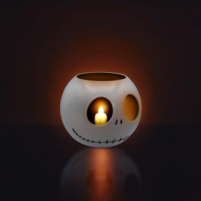Unscented Flameless Jar Candle with Ceramic Holder
