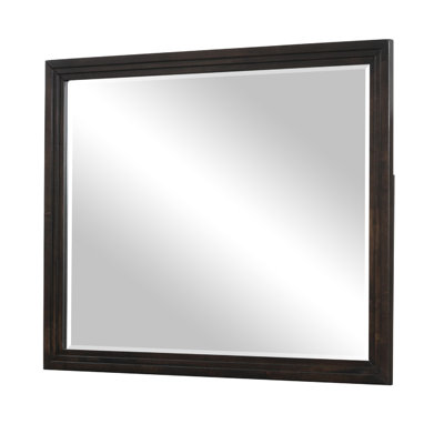 Tey Vanity Dresser Mirror, Charcoal Gray Ash Veener Frame, 39 X 47