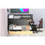 Lit superposé en métal noir avec bureau intégré et 2 tiroirs apaisants - Solution pour chambre double