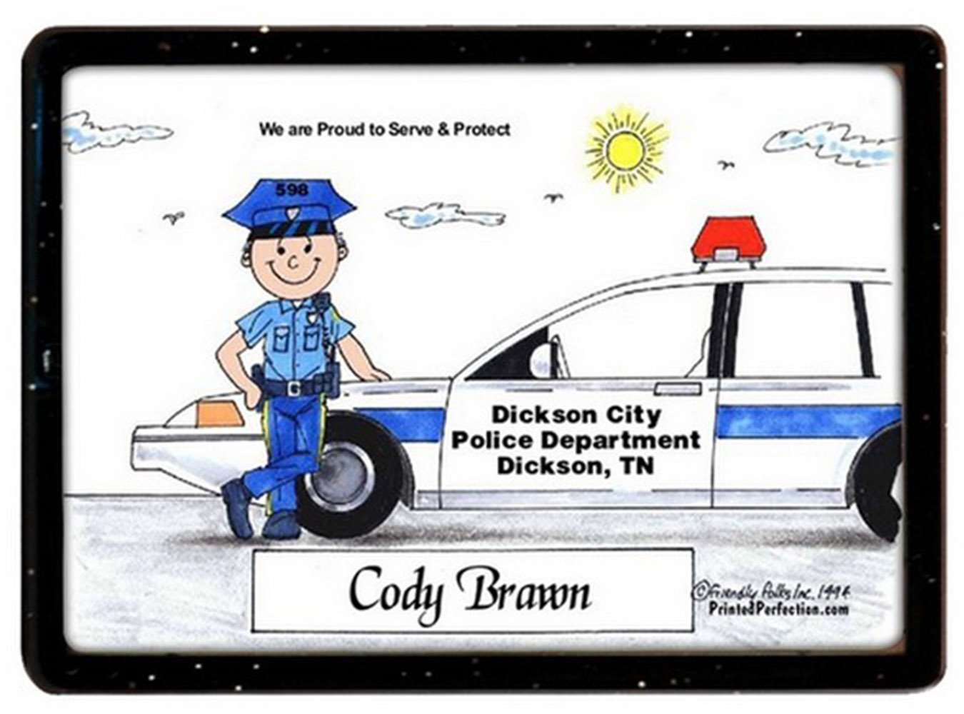 Printed Perfection Personalized Police Officer - Male Acrylic Magnet ...