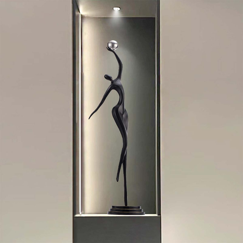 39,37 "noir, art figuratif abstrait, H 39,37 po x l 11,42 po x P 6,69 po