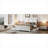 Storage-Focused Queen Size Platform Bed with Twin XL Trundle and Drawers, Solid Wood, Soft White Classic Design-965769549