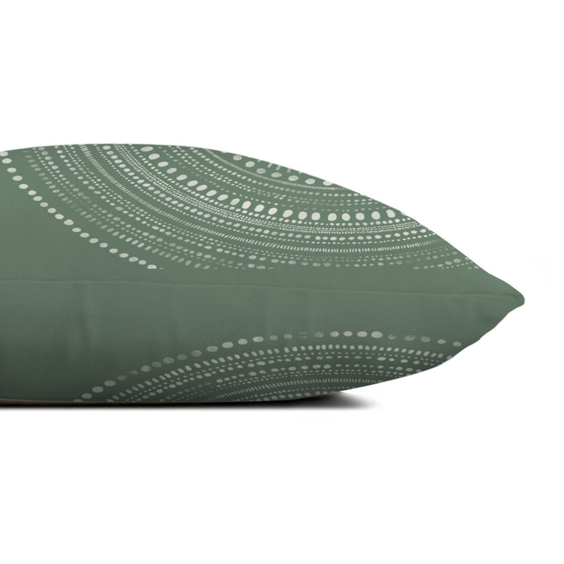 Housse et insert de coussin carré extérieur Circle Dot, Vert