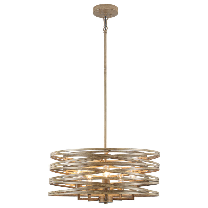 Luminaire suspendu industriel moderne à 5 lumières Wataru, Brun
