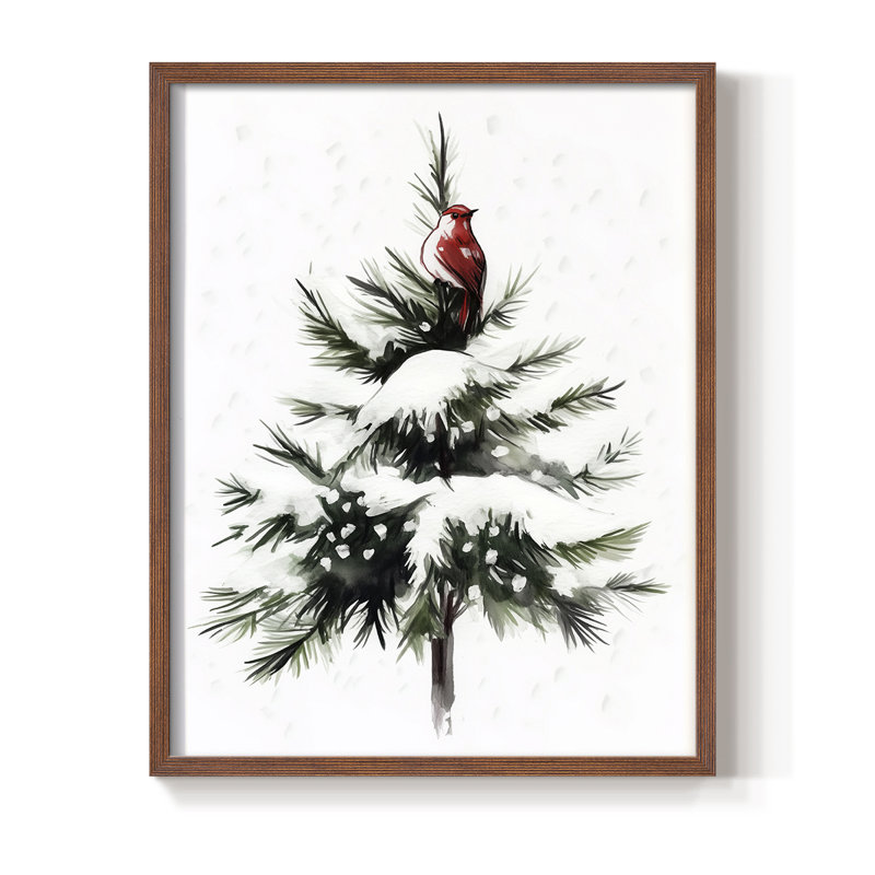 «Christmas Holiday Art» CDXXII encadré, impression - bois massif, H 30 po x l 24 po, Noyer
