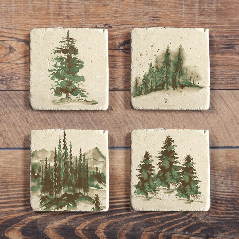 Joshua Stoneware Square 4 Piece Coaster Set