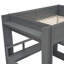 Lit mezzanine en bois avec bureau, tablettes multiples, DEL et station de charge, cadre de lit-1002294205