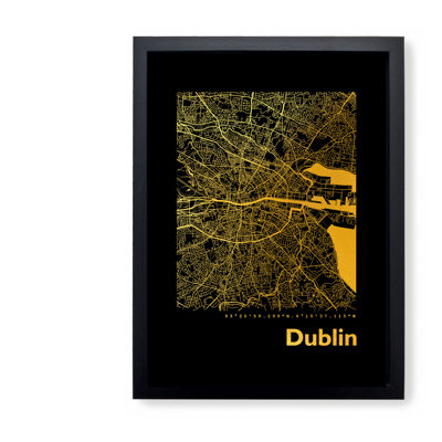 Dublin Map - Single Picture Frame Print