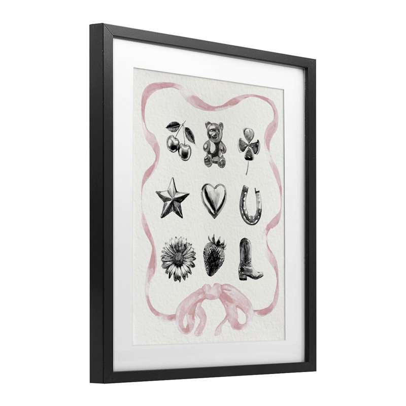 Girly Glam, collection Western, reproduction encadrée sous verre, design par Lil 'Rue, Cadre noir minuit, 16" H x 13" W